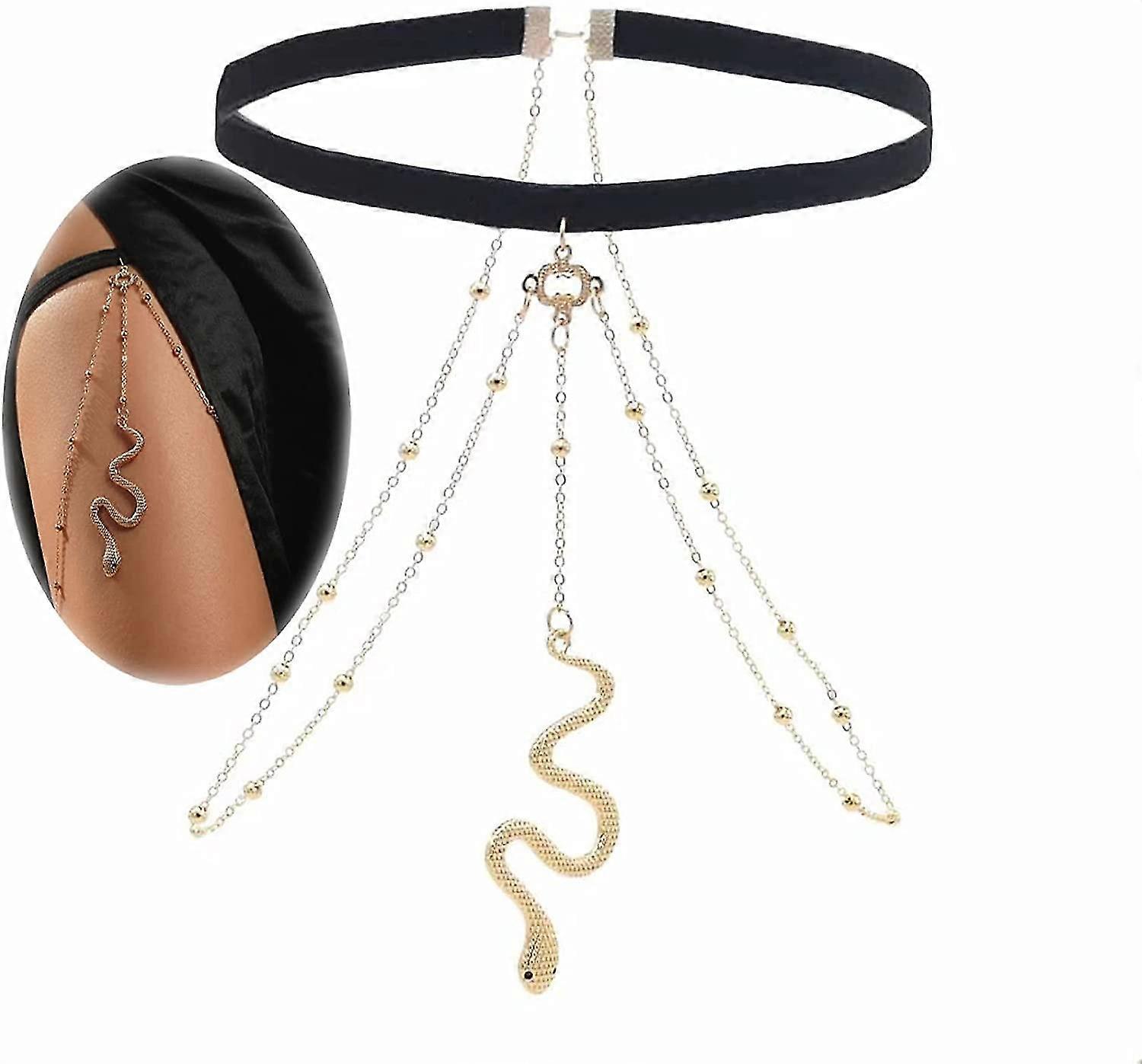 Łańcuszek na nogi dla kobiet Złoty / srebrny Pearl Leg Chain Snake & Multi-layers Pearl Ud Chain Boho