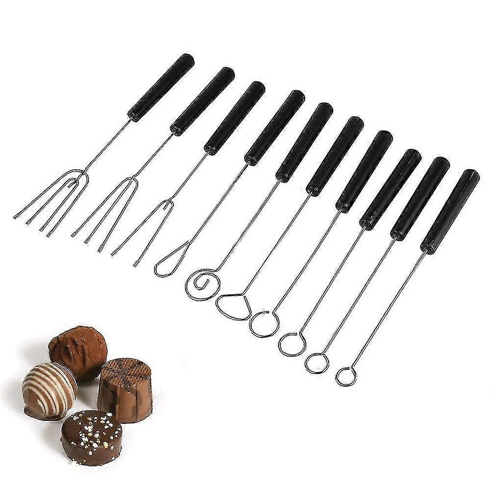 شوكة الشوكولاته، 10 قطع شوكة الشوكولاته DIY الخبز الفولاذ المقاوم للصدأ الشوكولاته غمس شوكة مجموعة