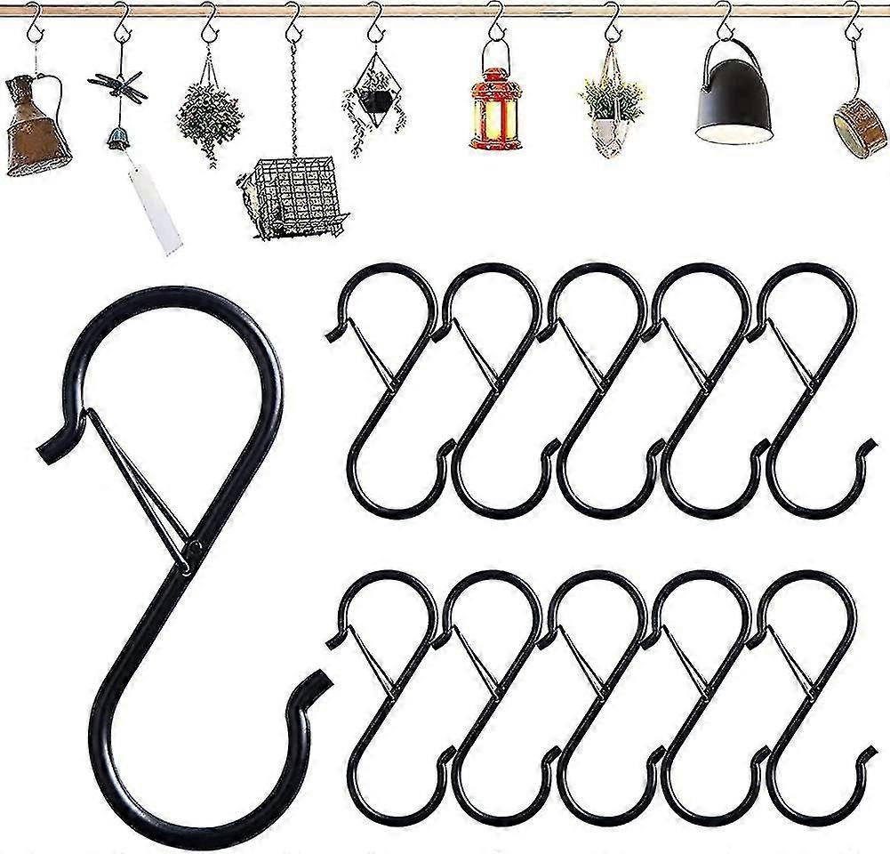 10 Pack S Hooks compatible Hanging S Hooks Duty Metal Hooks With Safety _ Newway