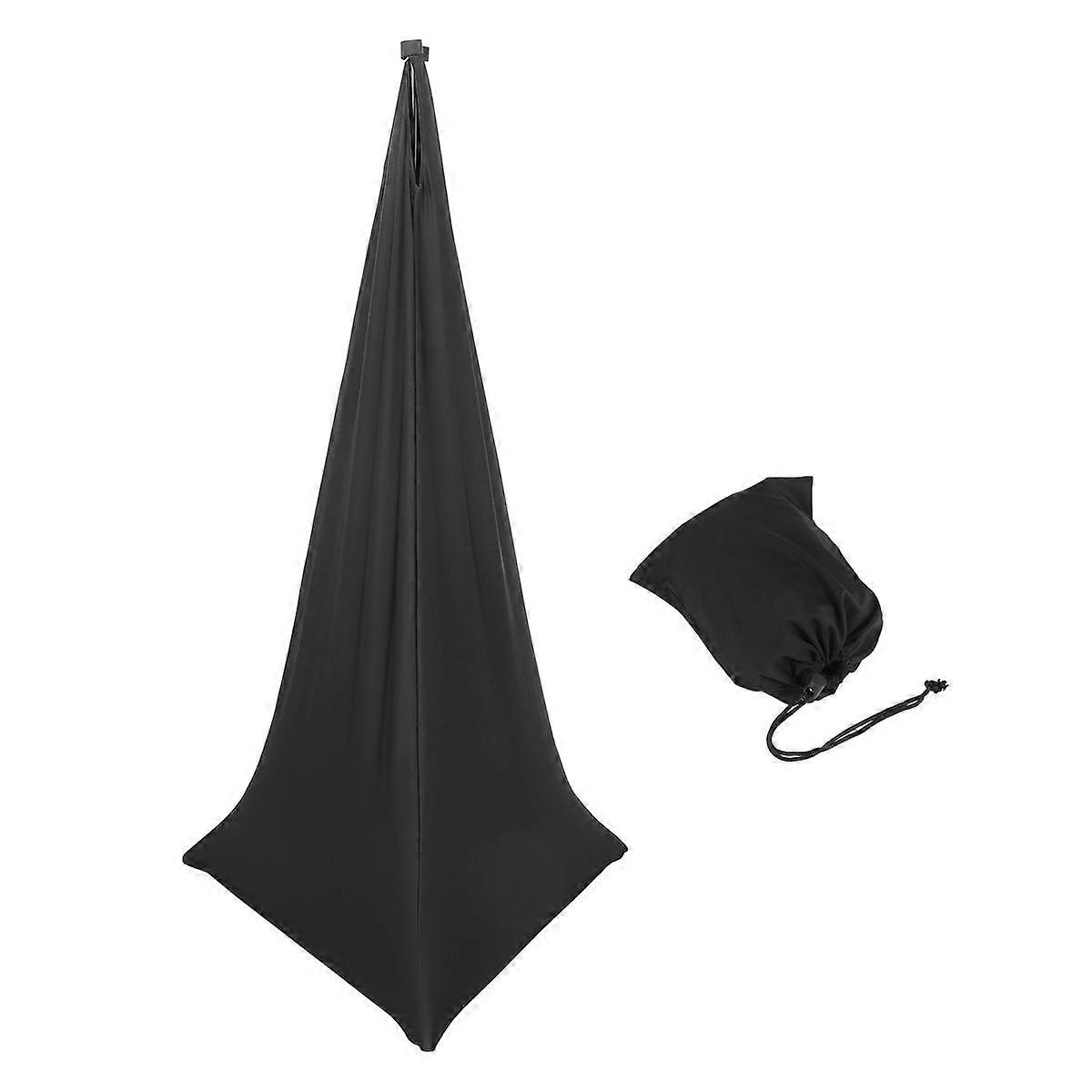 Speaker Stand Cover, DJ Speaker Stand Tripod Scrim Skirt with Carry Bag, 360 Degree Black Cover for Wedding, Stage