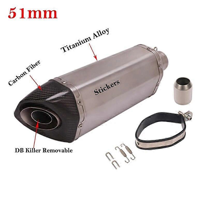 Tubo de Escape Universal de aleacin de titanio para motocicleta, silenciador modificado DB Killer de 51MM y 60MM para Z900 NK400 Ninja250 GSX-S750