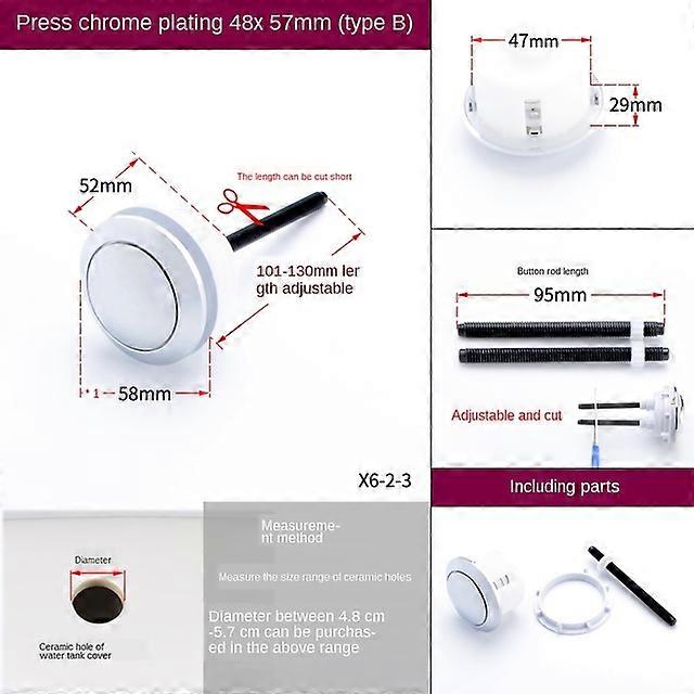 Toilet Cover Button Accessories Single and Double Button Round Old Fashioned Toilet Tank Cover Button Switch Universal