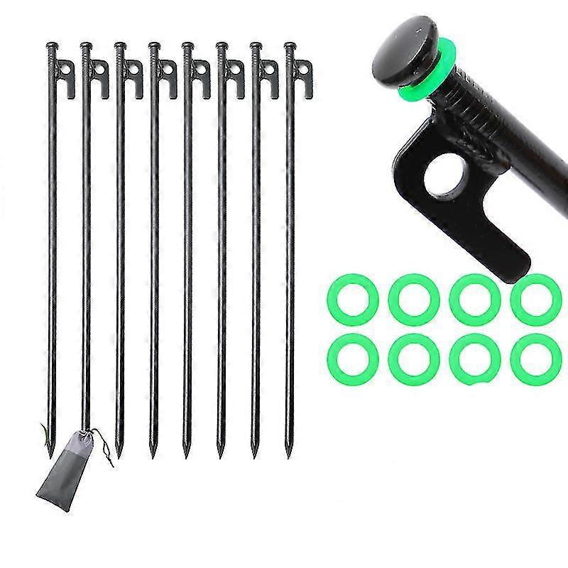Ground Stakes Cam, 8pcs Pegadas de tenda Duty Cast Wr Ferro 8/10/12/16 polegadas com gancho