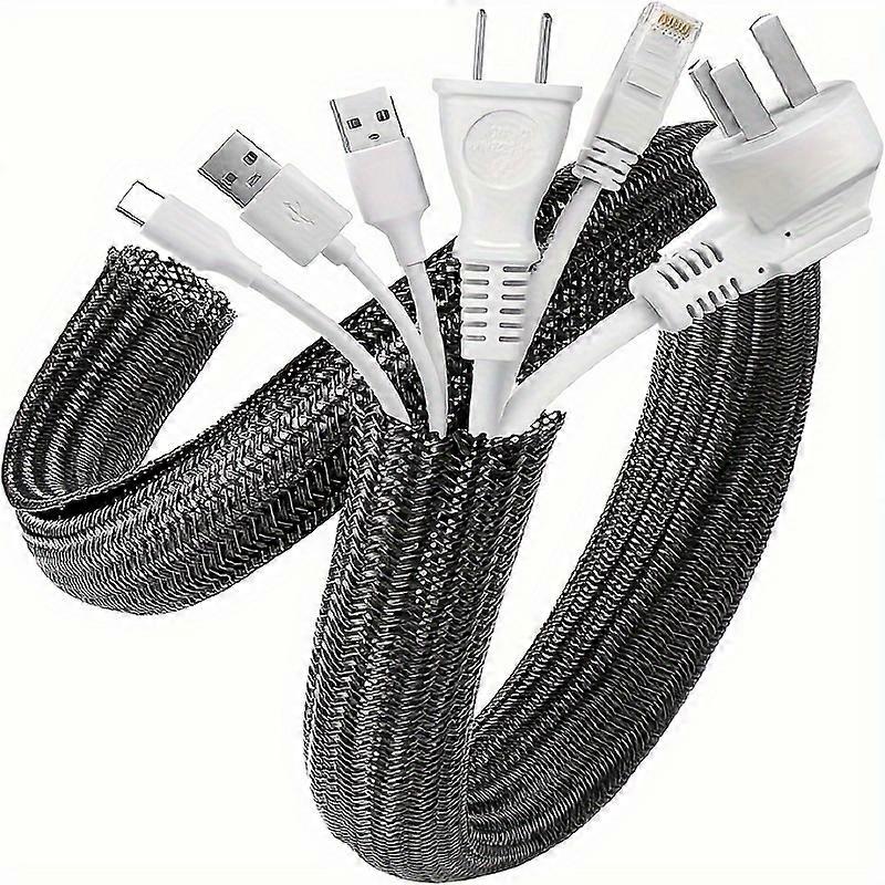 1pc Cable Sleeve, 39-inch Desk Wire Management Organizer, Nylon Home Office Computer Cord Protector, Concealment Protection From Pet Chewing, Dual Col