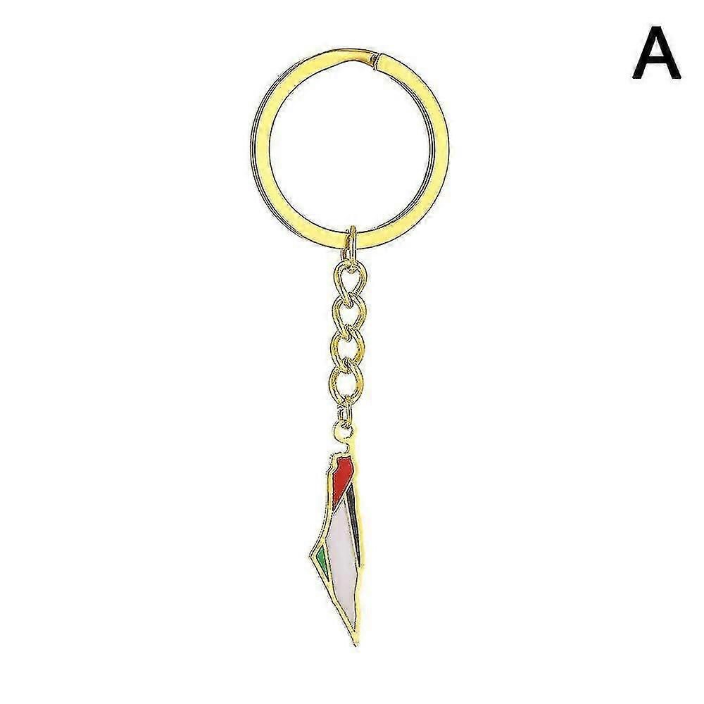Israel Palestinian Map Flag Design Key Chain