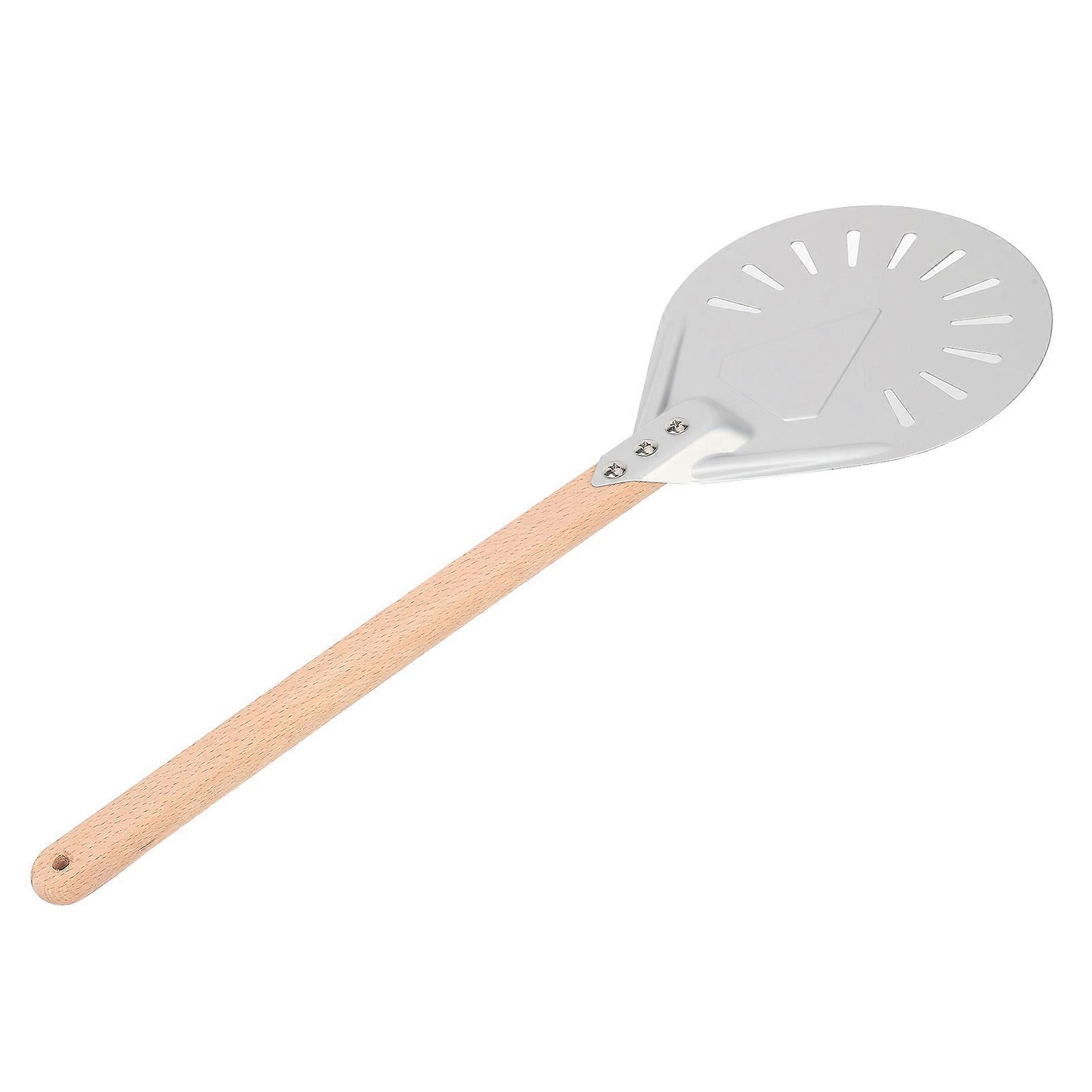 41cm Çıkarılabilir Ahşap Saplı Yuvarlak Pizza Spatula Haşlanma Önleyici Kaymaz Pizza Yapma Araçları (8in)