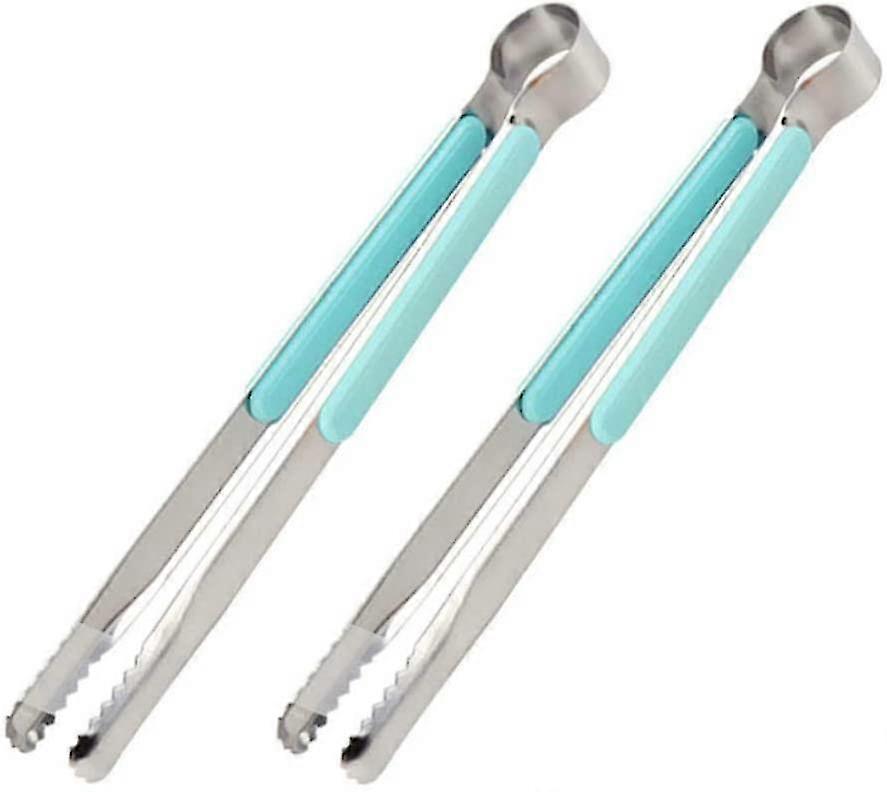 2 件烧烤食物夹不锈钢耐热烧烤夹适用于户外烧烤配件