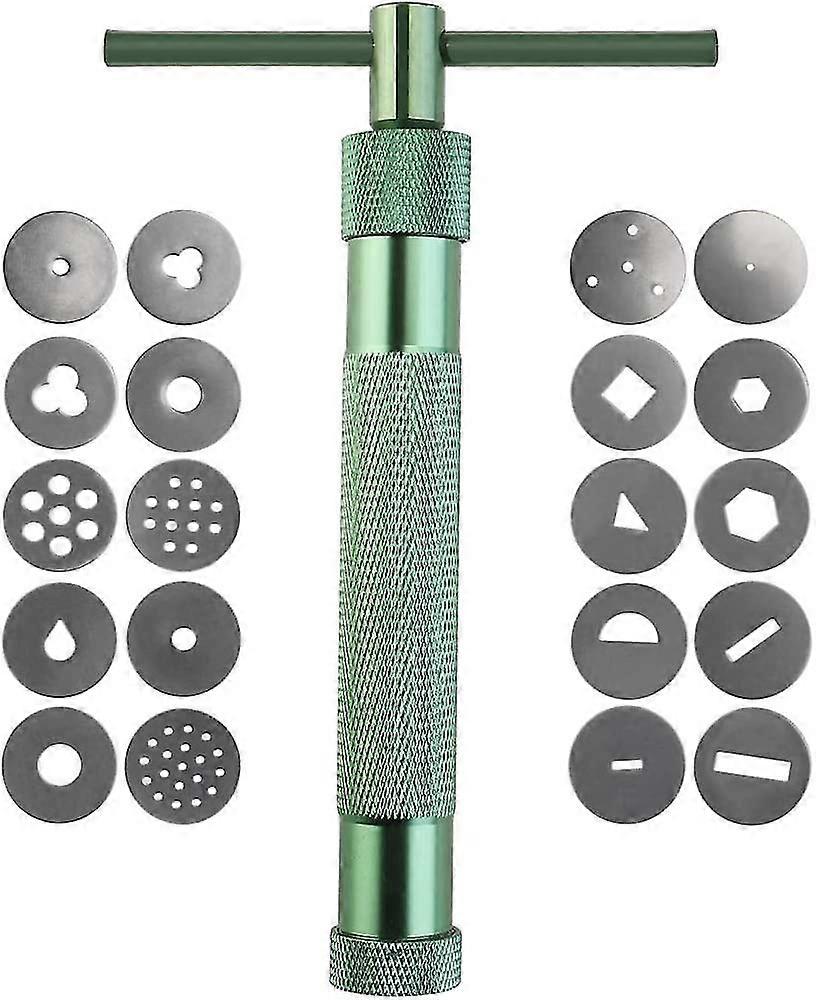 Portable Polymer Clay Gun Extruder Sculpting Tool With Interchangeable Discs (1pc, Green)