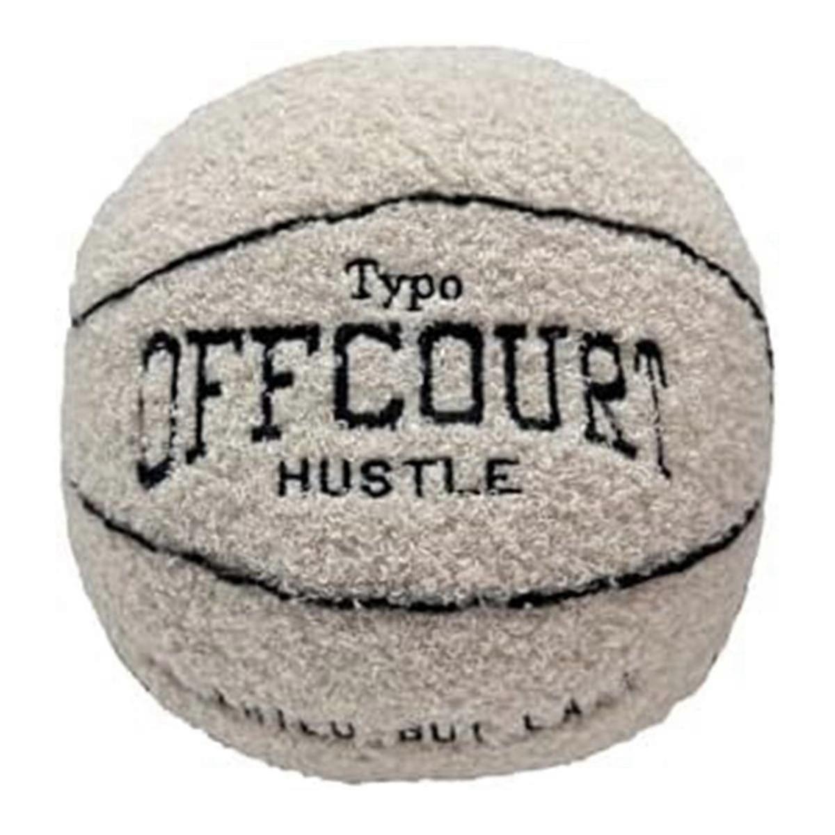 Offcourt Basketball Pillow, Basketball Shaped Pillow Teddy Fleece Embroidered Basketball Throw Pill