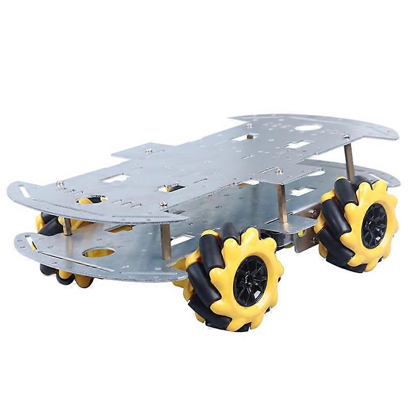 Smart Robot Car McNamum Wheel Metal Base Robot Car Plate Chassis for Arduino DIY Project with 4 Gear Motors and 4 Wheels