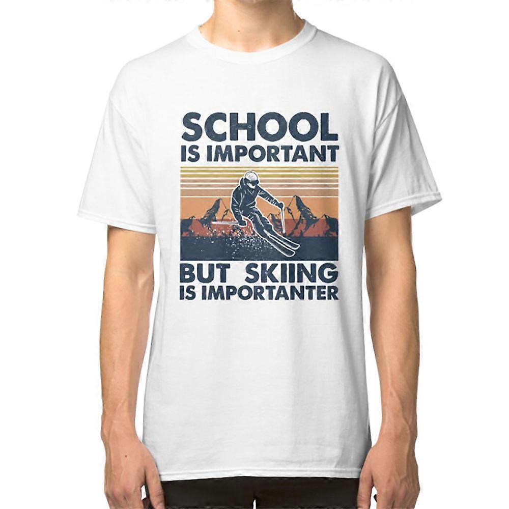 Retro SKiing School Is Important But Skiing Is Importanter T-shirt