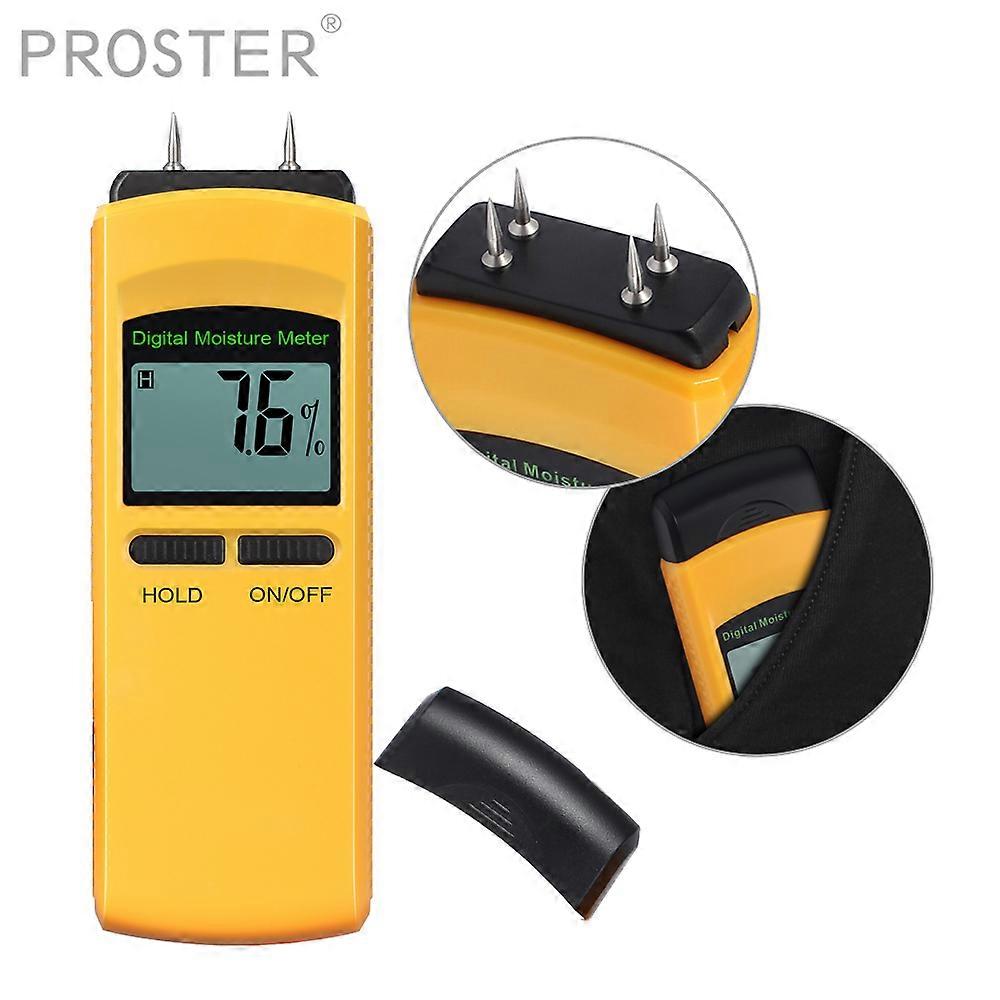 PROSTER Digital Moisture Meter Measuring Fire Wood Plaster Walls LCD Display Humidity Meter 0-40% Range Damp Detector Tester