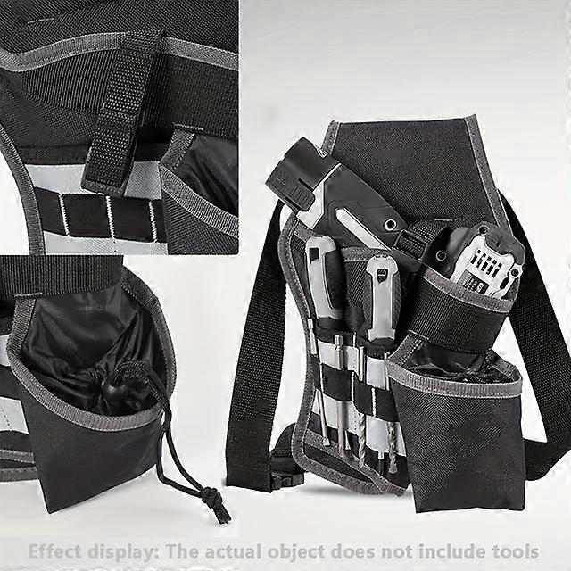 5 specifications Single Side Tool Tool Bags Belt Pouch for Electrician Carpenters and Builders, Durable Canvas Construction, black