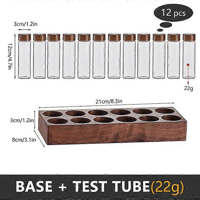 Coffee Beans Storage Container Display Rack Walnut Coffee Tea Tube Bottle Glass Espresso Coffee Accessories Tools Coffeware Sets