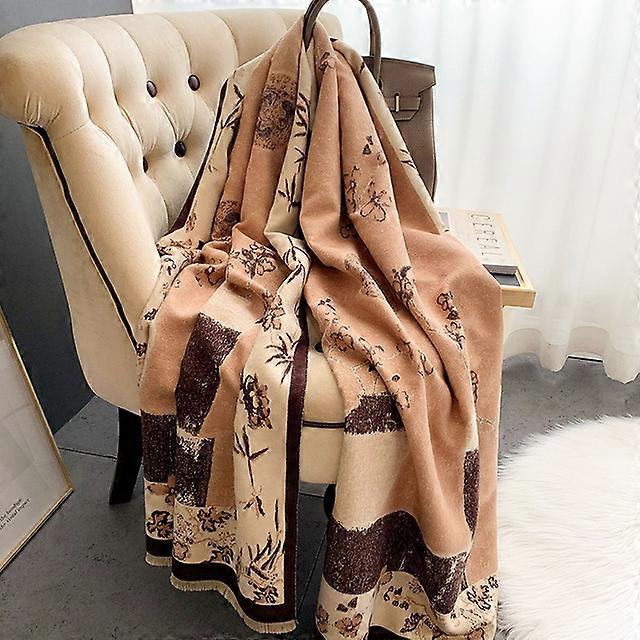 Marca xadrez cachecol feminino caxemira xale inverno quente cachecol xadrez capa cobertor grosso cachecol franjado presente de feriado