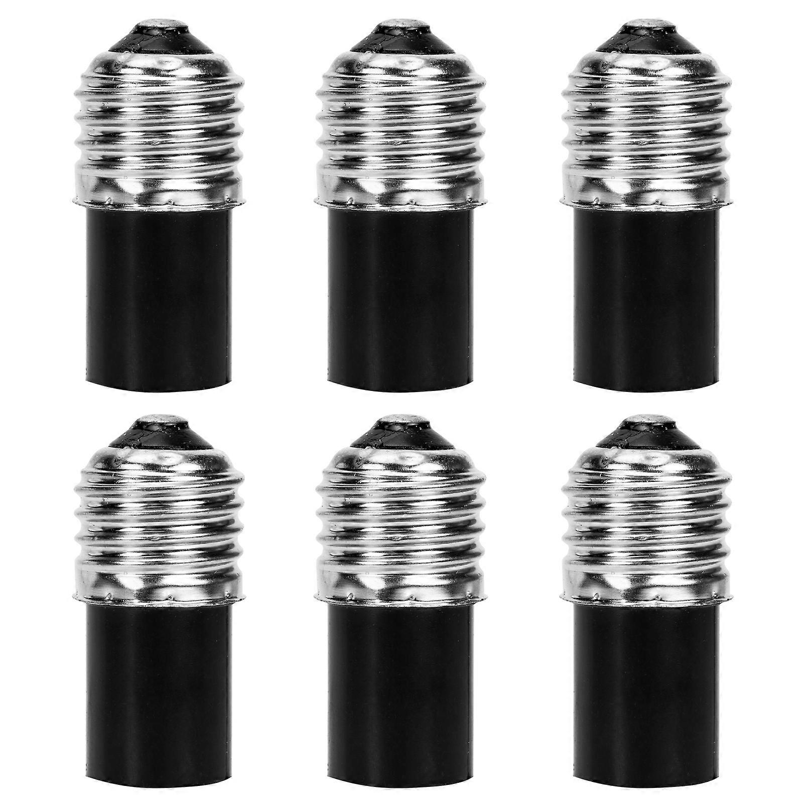 6pcs Iron Plated Nickel Lamp Socket Changer Adapter Practical E27 to E12 Adapter