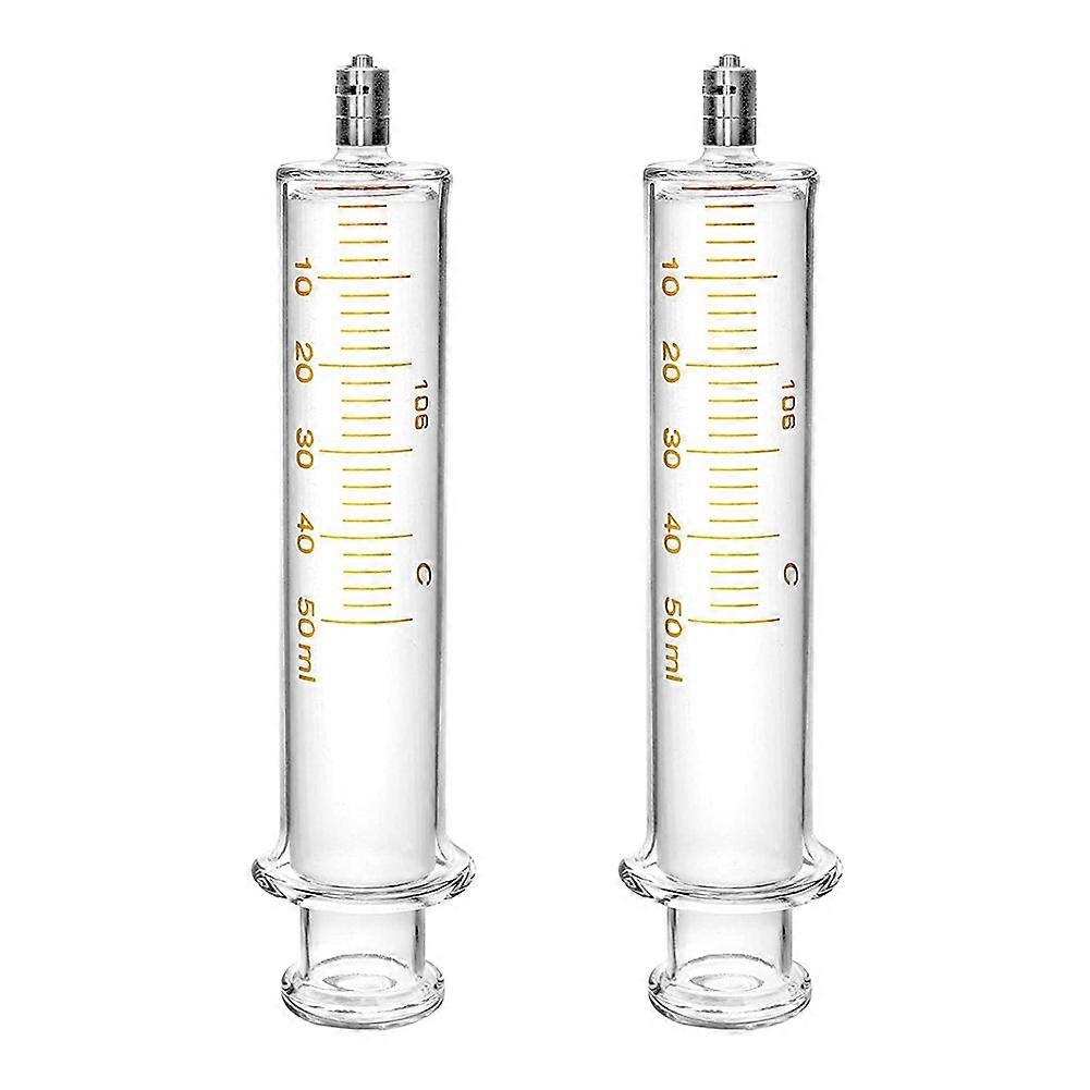 Luer Lock Reusable Glass Syringe with No Needle, 50Ml