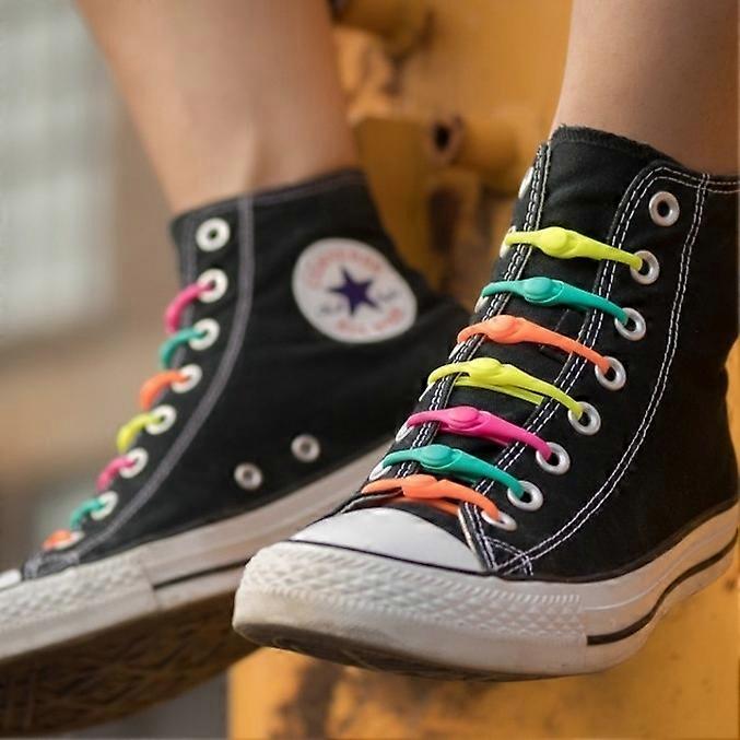 11pcs/set silicone sneakers casual shoelaces for adults and children (1 set, colorful)
