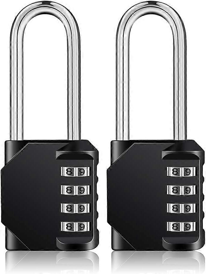 Long outdoor code padlock for gate, garden shed, 4 large digits Combined padlock with long handle for sports locker, college, school, Combination lock
