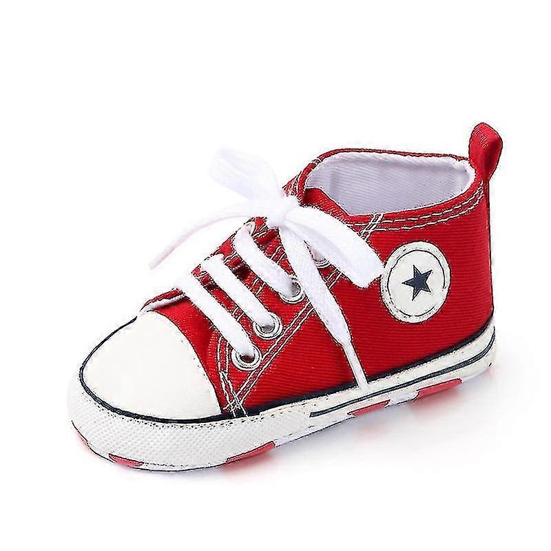 Babyskor, & Star Solid Sneaker Cotton Soft Halkskydd sula