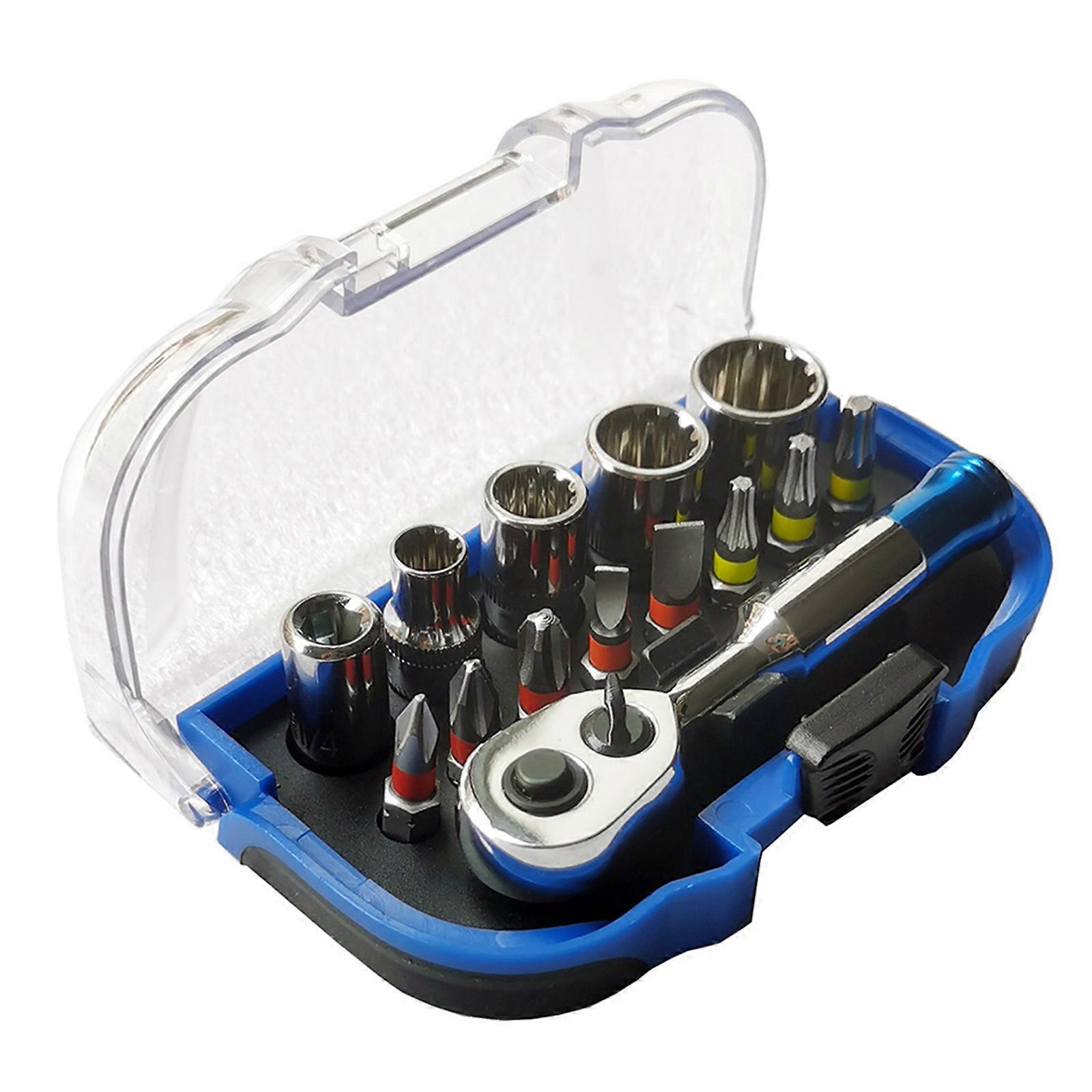 14 Pieces 1/4inch Ratchet Wrench Tools Bits Kit for Home Garage Workshop