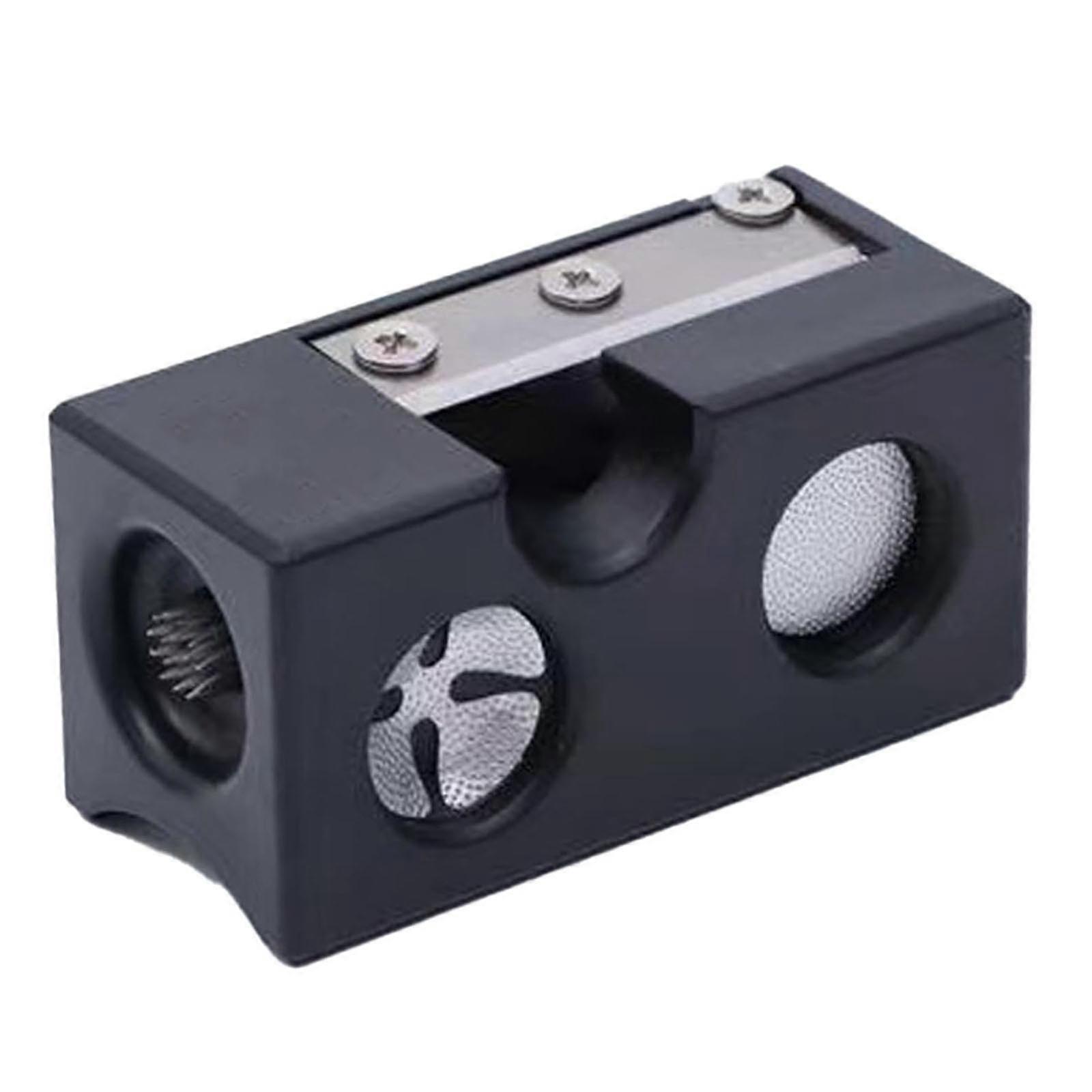 A multifunctional leather head repair tool for billiards sticks, including a head sharpener, a pencil sharpener, an arc grinder, and a large head repa