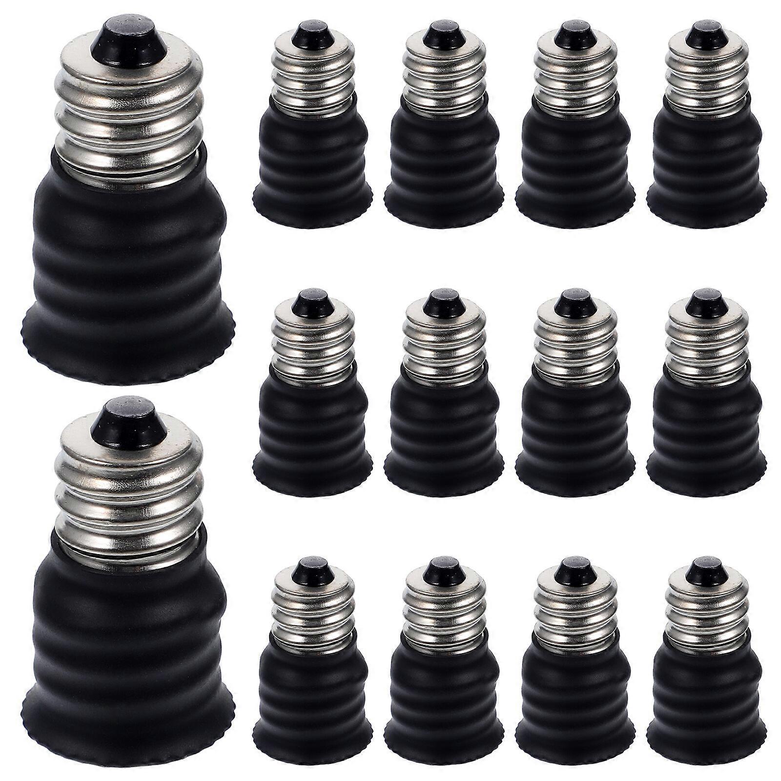 15pcs Bulb Adapter Converters Chandelier Lamp Base Converter Light Socket Adapters(E12 to E14)