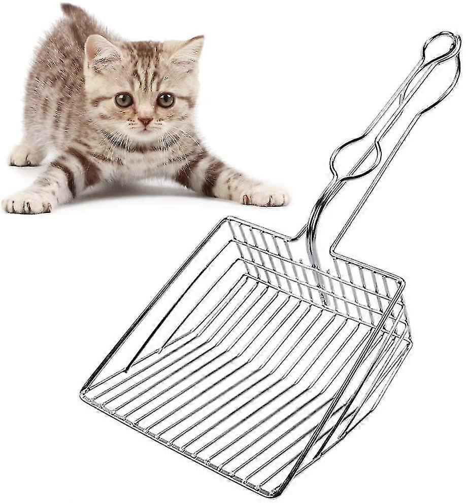 Metalen kattenbakschep, kitten schoonmaakschep, extra groot (34x15 cm)