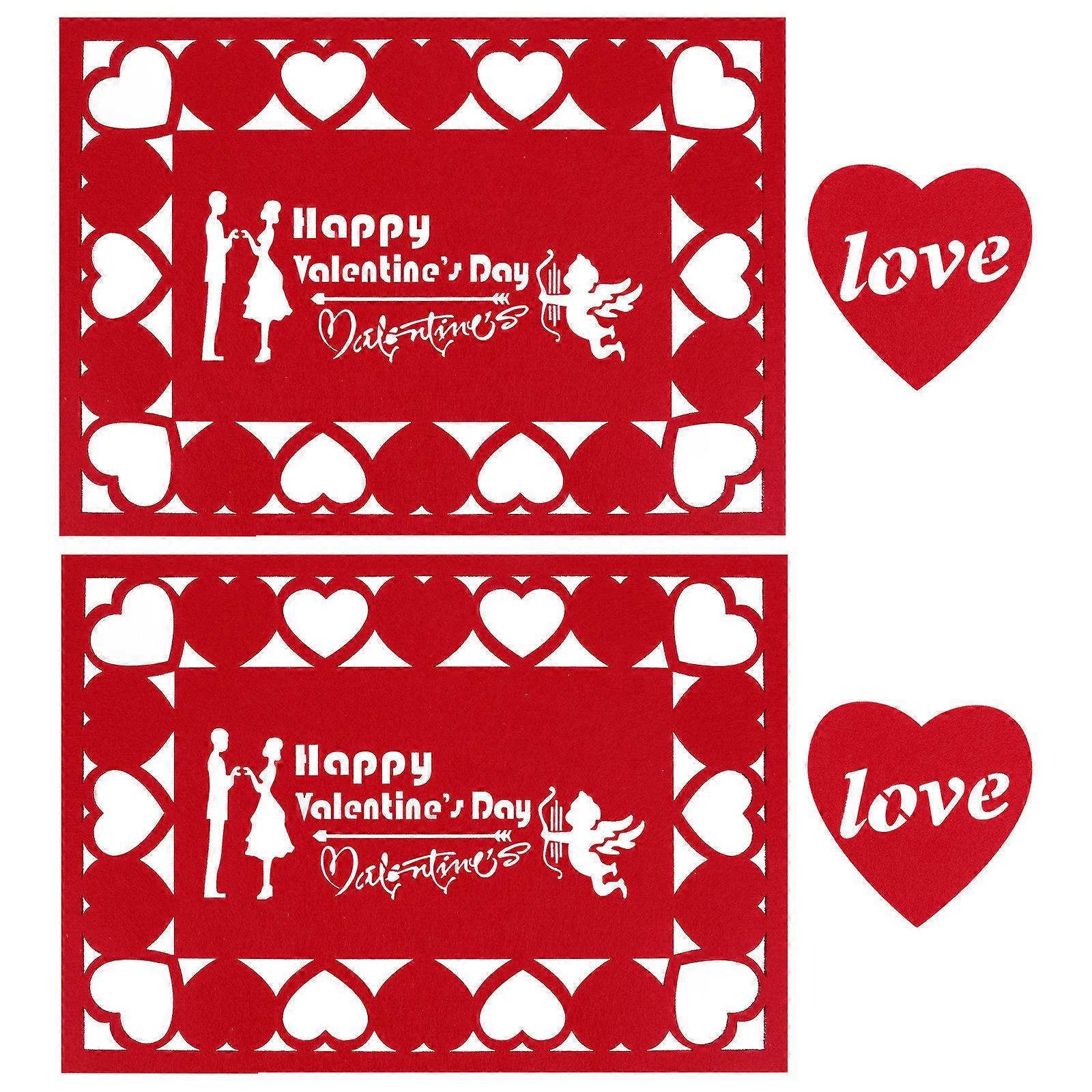 4pcs/ Set Valentine's Day Placemats Tabletop Coasters  Party Tableware Mats