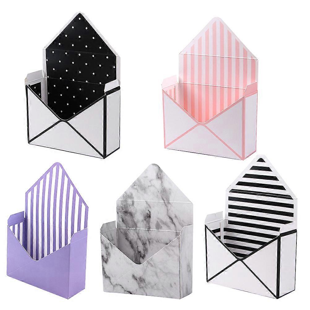 5pcs Envelop Designed Bouquet Storage Boxes Practical Flower Wrapping Boxes Mixed Style