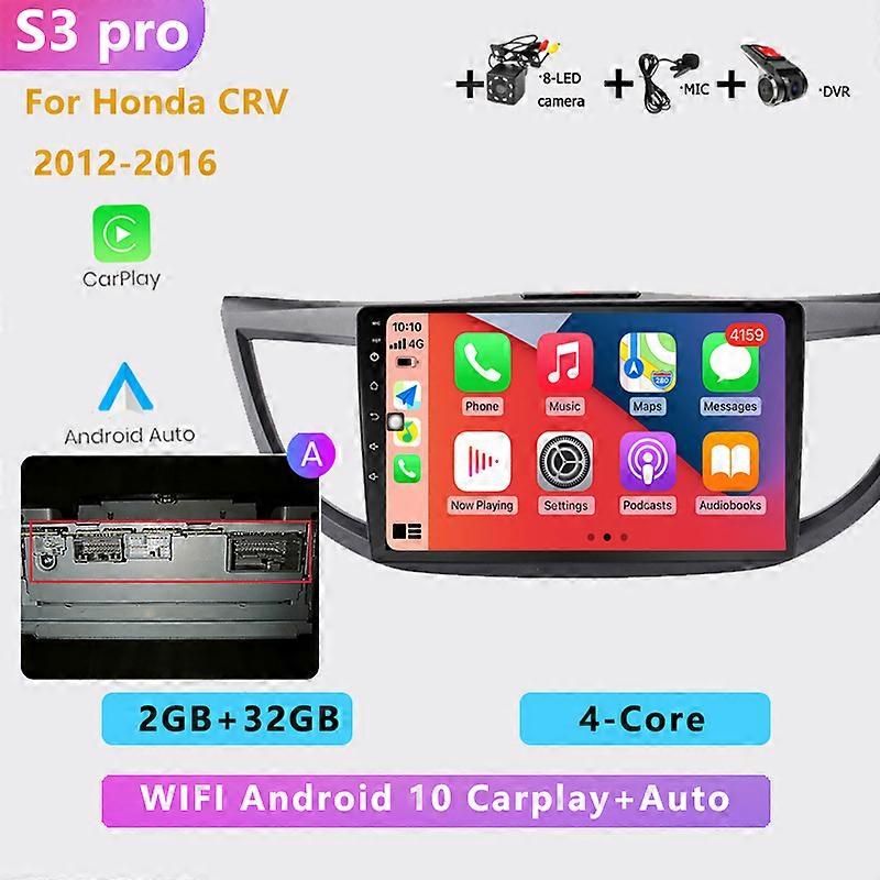 4G+64G 8-core 2DIN Android 10 Car Radio Stereo Multimedia Player Carplay Auto WIFI GPS navigation for Honda CRV CR-V 2012-2016