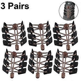 3 pares cordones elásticos para zapatos sin corbata Ajustables Cordones de goma sin corbata