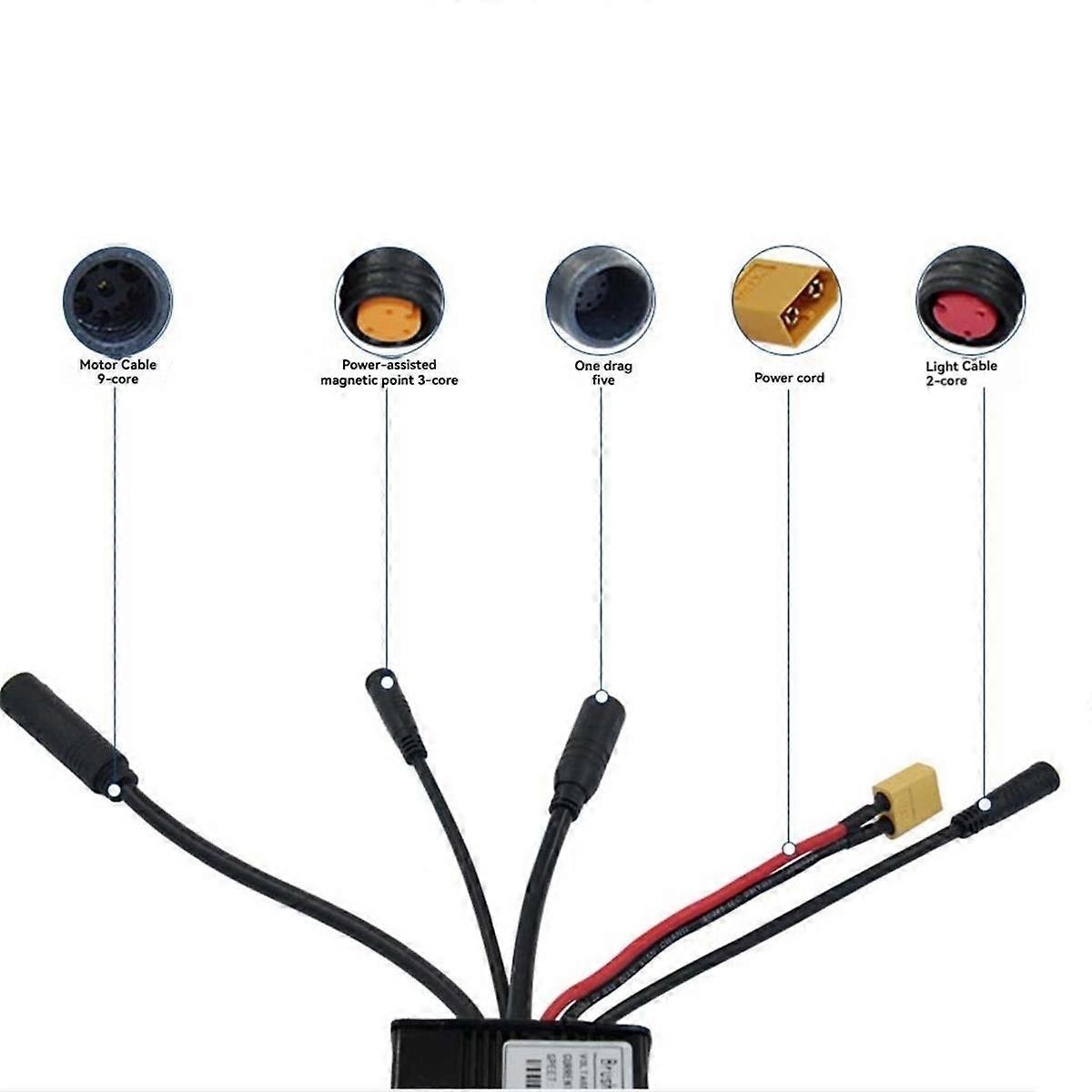 Three Mode Ebike Sine Wave Controller 24V/36V/48V with S866 LCD Display Waterproof Connector 26A for 500W 750W Ebike