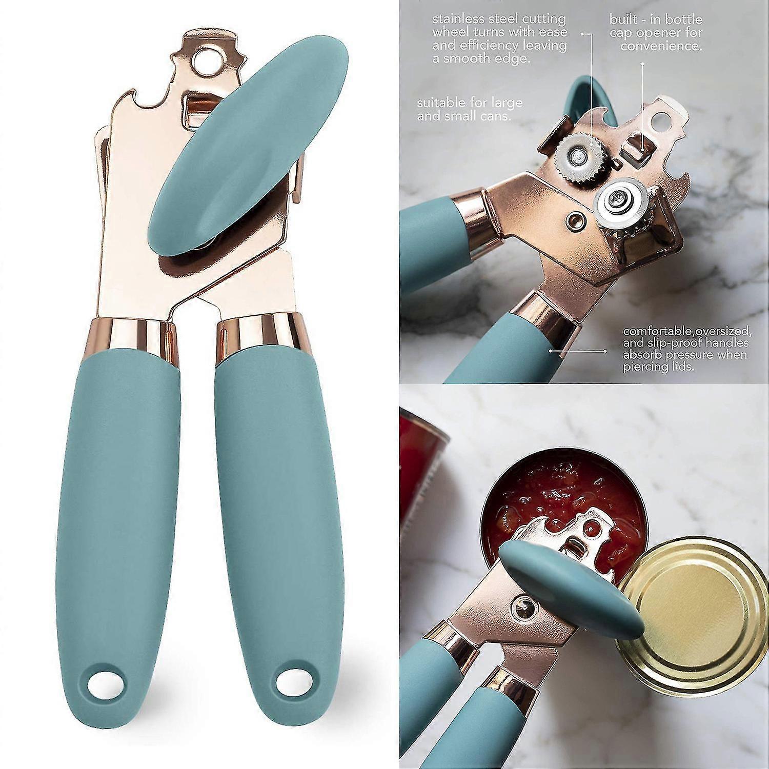 Manual Can Opener With Anti Slip Grip Handheld Smooth Edge Ergonomic(1pcs)