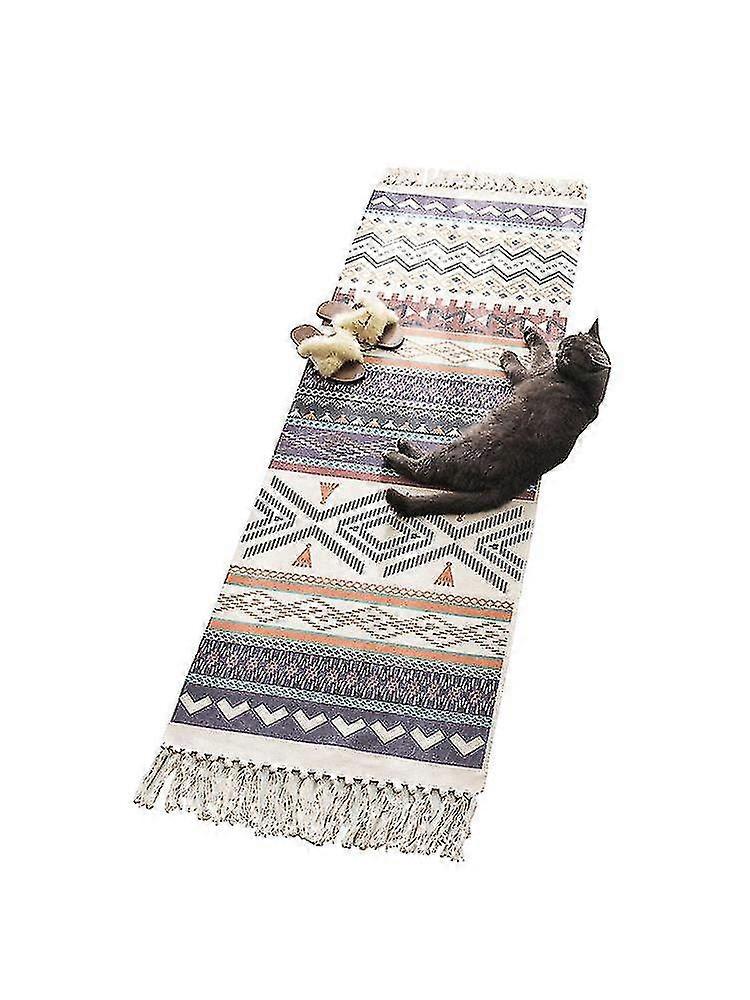 Pxcl Outdoor Carpet For Balcony, Oriental Style Ethnic Style Floor Carpet In Cotton And Linen