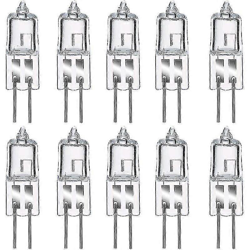 Halogen Bulbs G4 50w 12v, Warm White 2800k, Dimmable Transparent Capsule 10 Pieces -aa