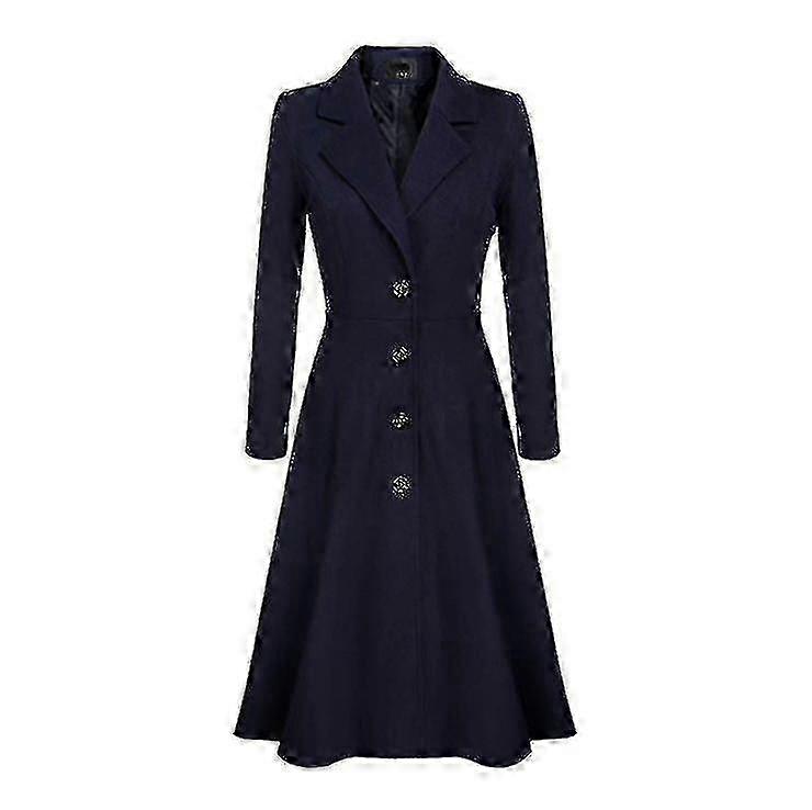 Dam Ullkappa Långärmad Mode Casual Trenchcoat