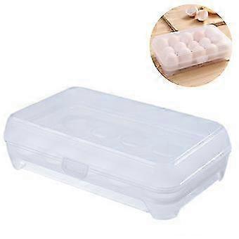Plastic Egg Holder, Deviled Egg Tray Carrier with Lid, Portable Stackable Refrigerator Egg Containers with 15 Egg Grooves for Camping Fridge Kitchen
