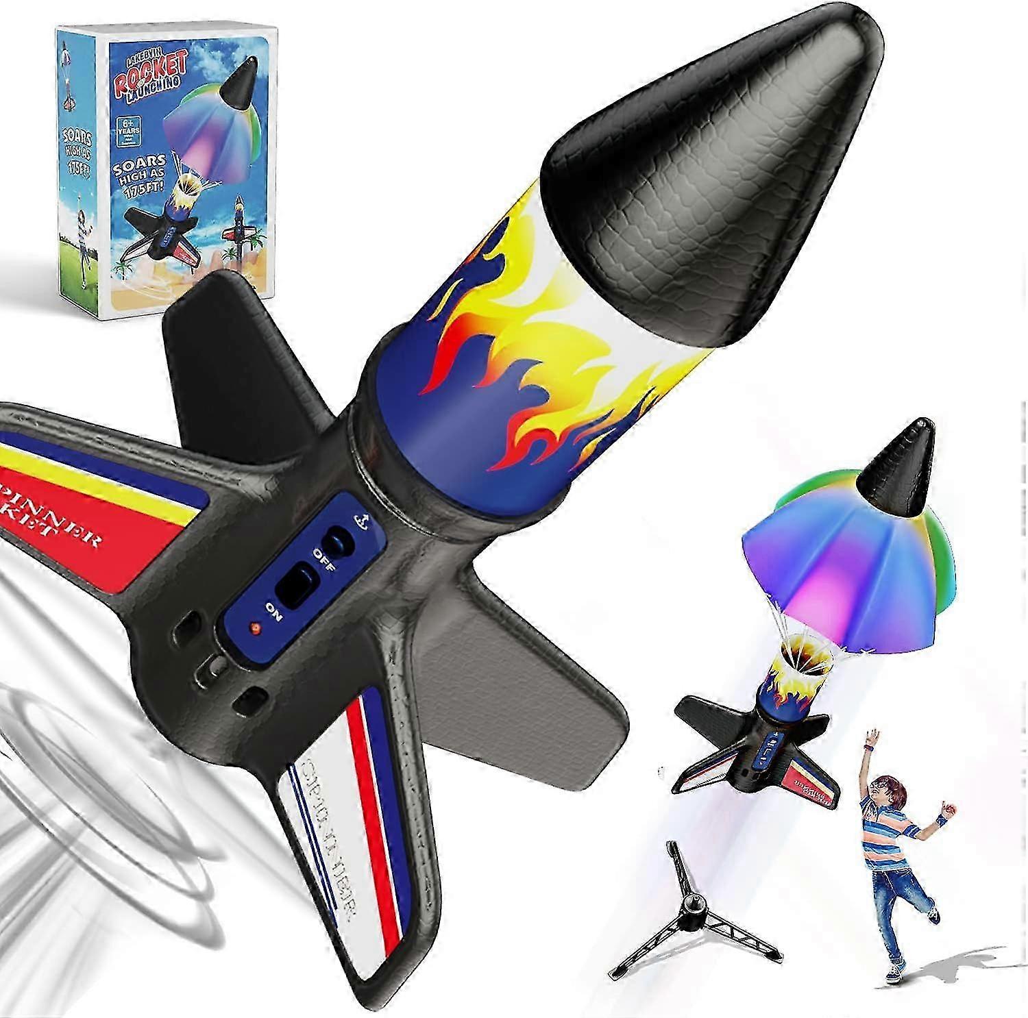 Rocket Launcher for Kids Electric Flying Model Rocket with Parachute Recovery Eco Friendly Rocket Toy