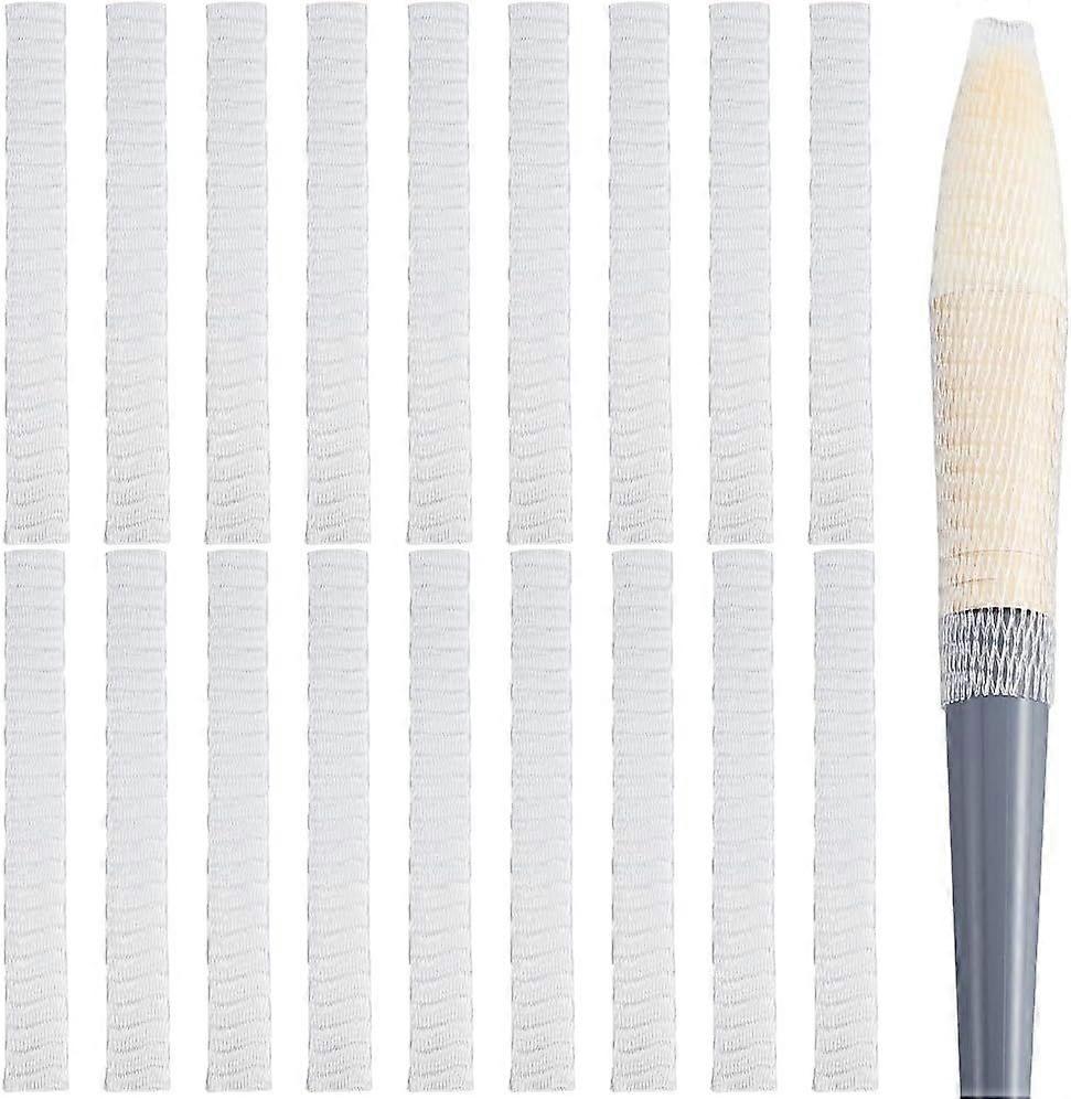 200Pcs Makeup Brush Net Pen Guard Protector Reusable Net Thread Spool Savers Expandable Mesh Cover Plastic Sewin Thread Netting Machine Embroidery Net