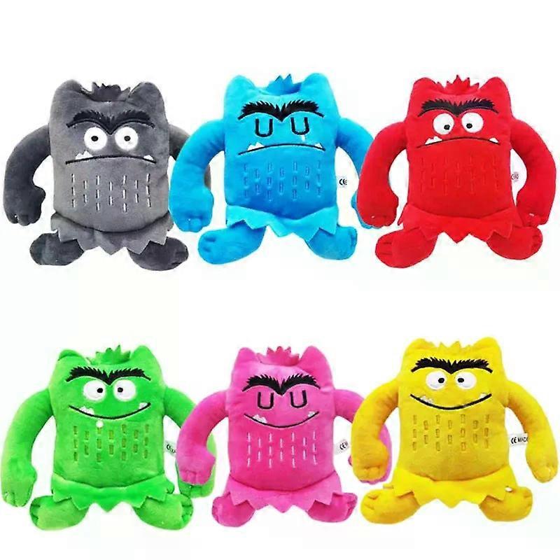 6pcs/set Kawaii Το χρώμα Monster βελούδινη κούκλα Παιδιά τέρας χρώμα Emotion Plushie γεμιστό παιχνίδι για τα παιδιά Δώρα γενεθλίων
