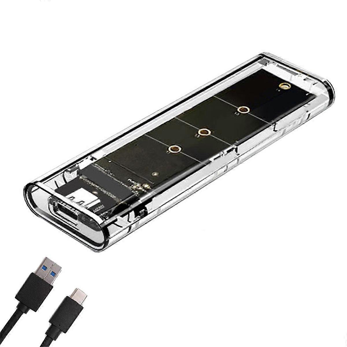 M.2 NGFF SATA Dual Protocol SSD Case Clear USB Type C 10Gbps PCI-E M2 SSD Transparent External Enclosure Hard Disk Box