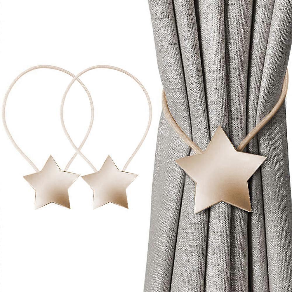 Simple Alloy Star Design Magnetic Curtain Tiebacks, Easy To Use Decorative Curtain Holders For A Quick Update