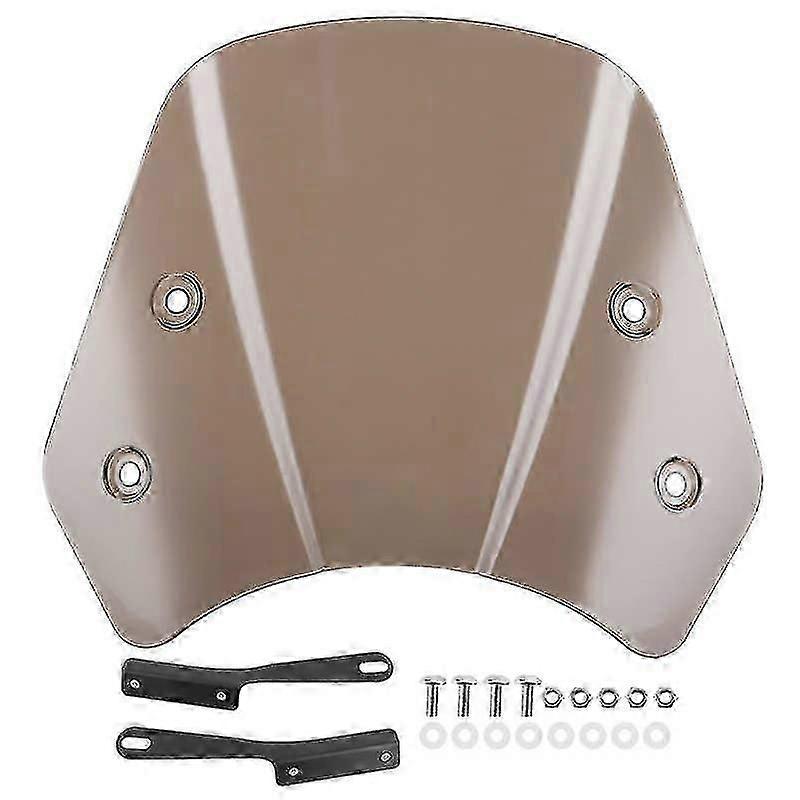 Universal Motorcycle Windshield Wind Deflector Screen With Mounting Bracket For 5-7in Retro Motorbike
