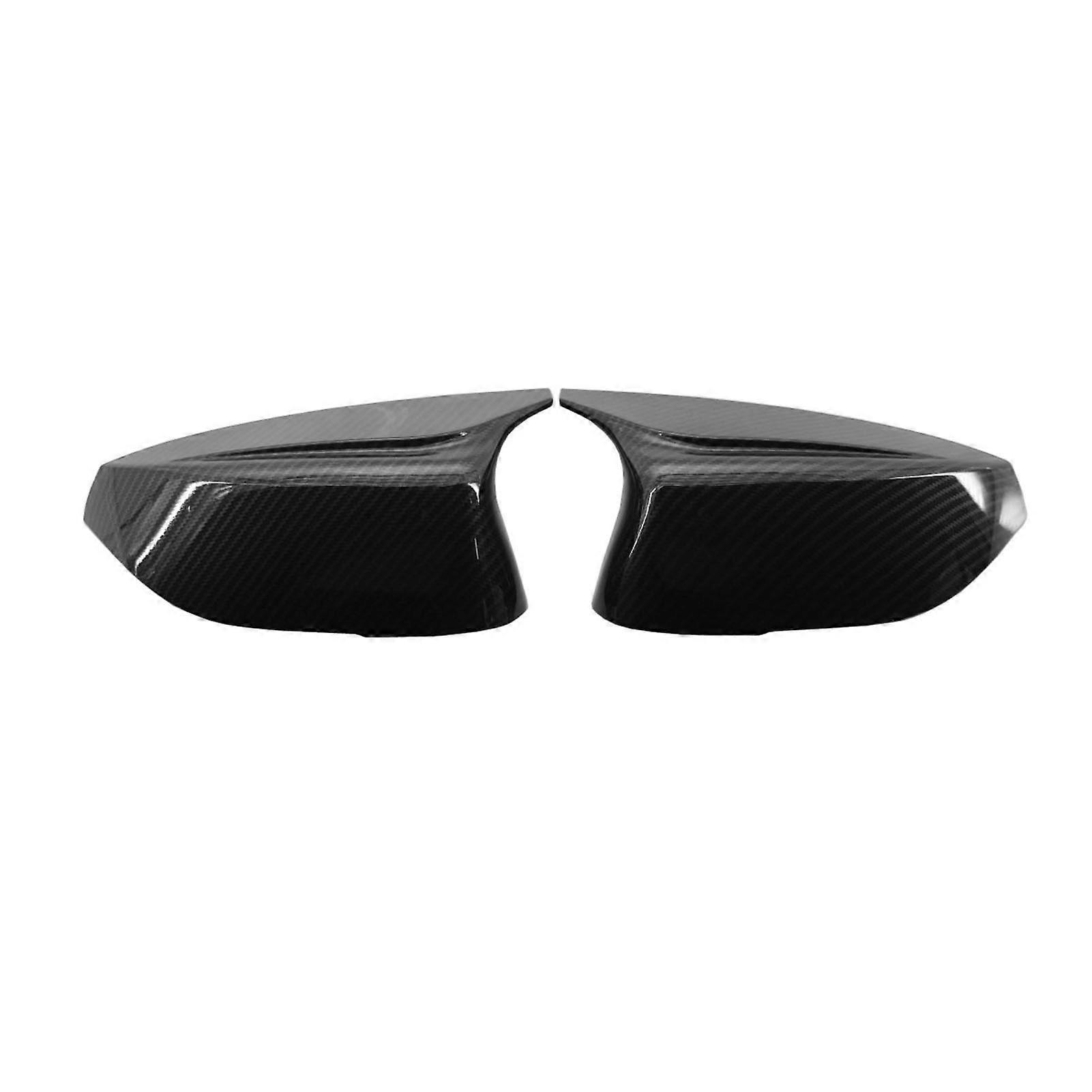 Left & Right Side Mirror Cover One Pair Carbon Fiber Side Door Wing Mirror Cap Covers Rear Mirror Covers Replacement for Infiniti Q50 Q50S Q70 2014~20