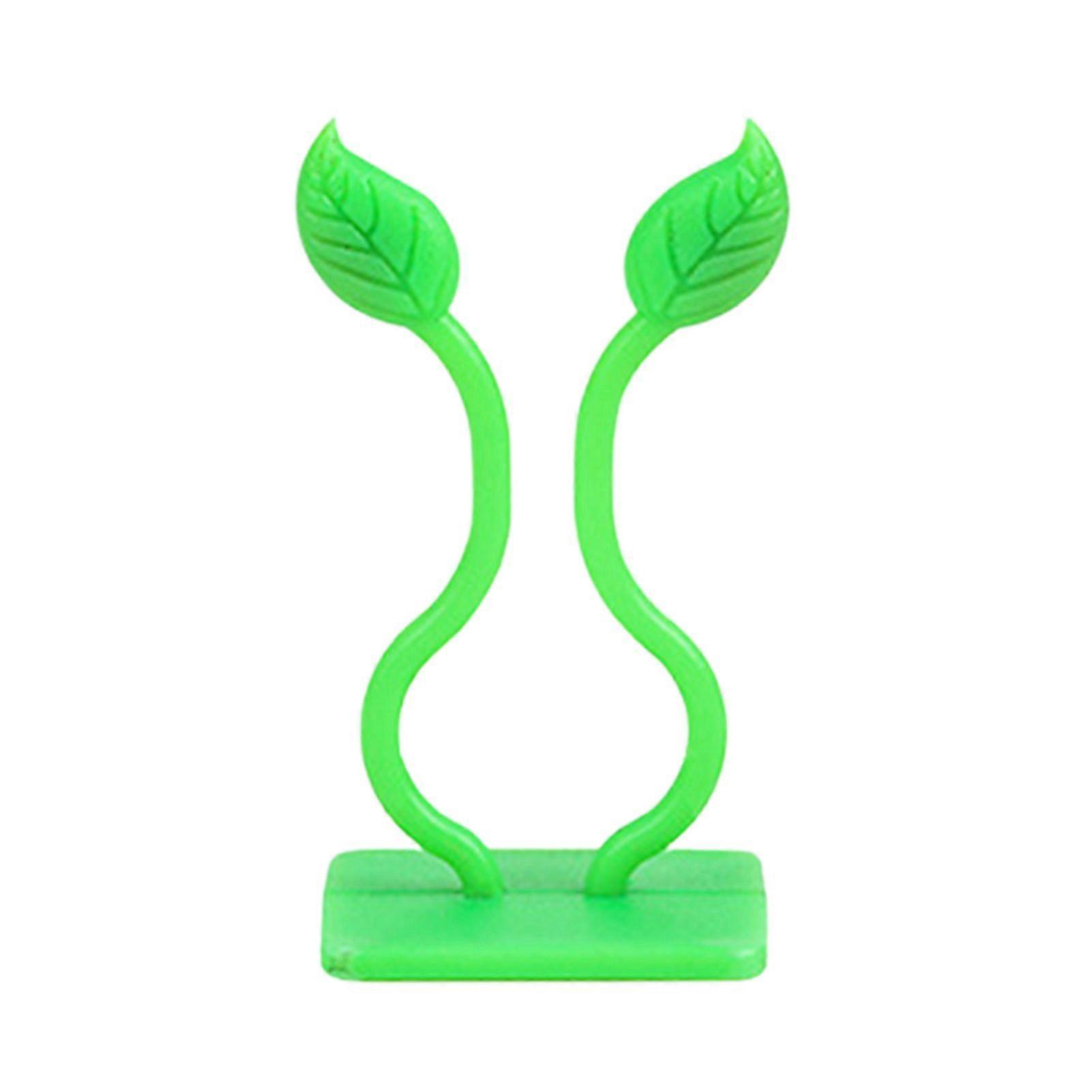 100Pcs Green Plant Clips Sturdy Support Self-adhesive Vines Wall Fixture Clips for Climbing Green Plants