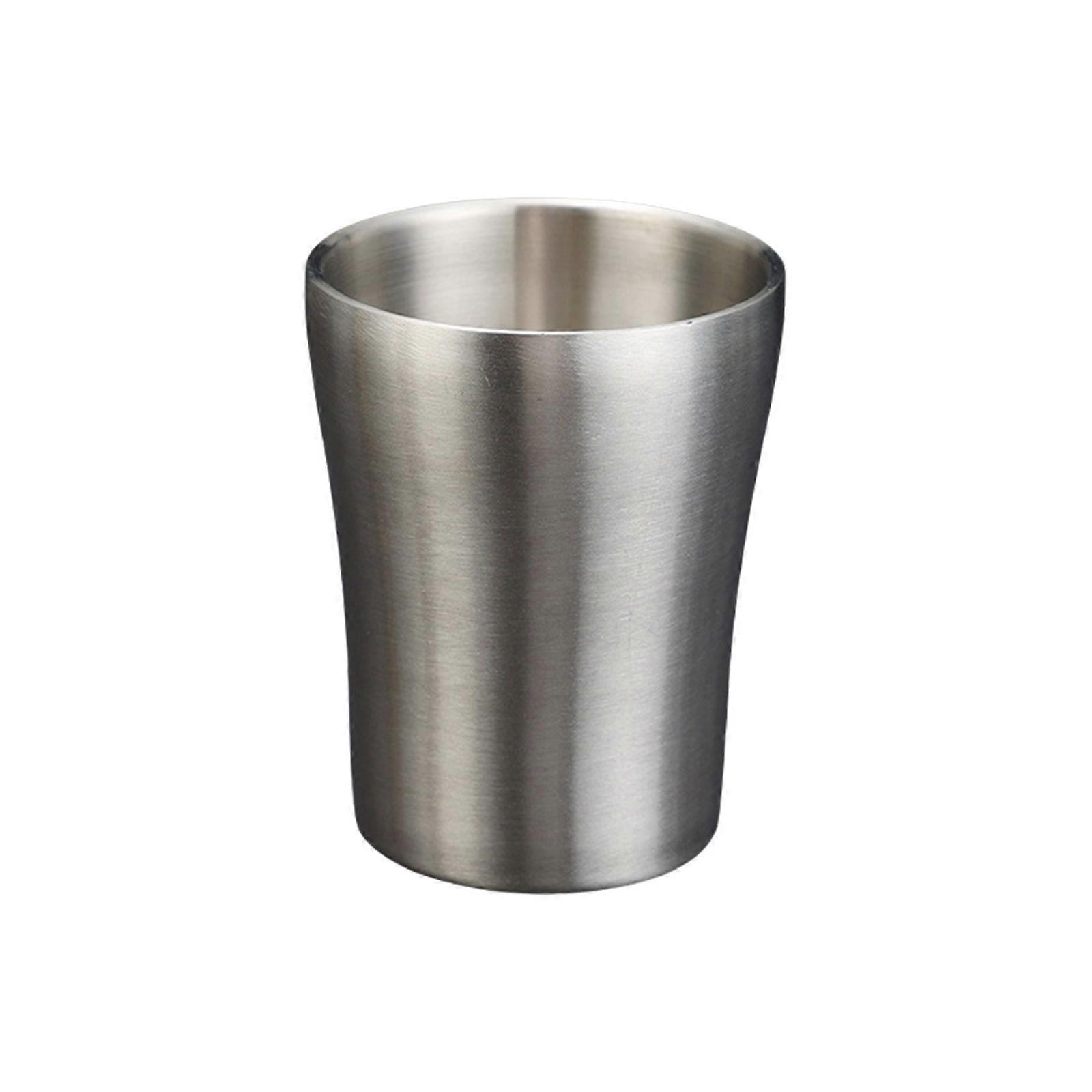 Double Wall Cups 304Stainless Steel Reusable 2 Capacity Choose for Easy Storage for Camping and BBQ Insulated Drinking Silver