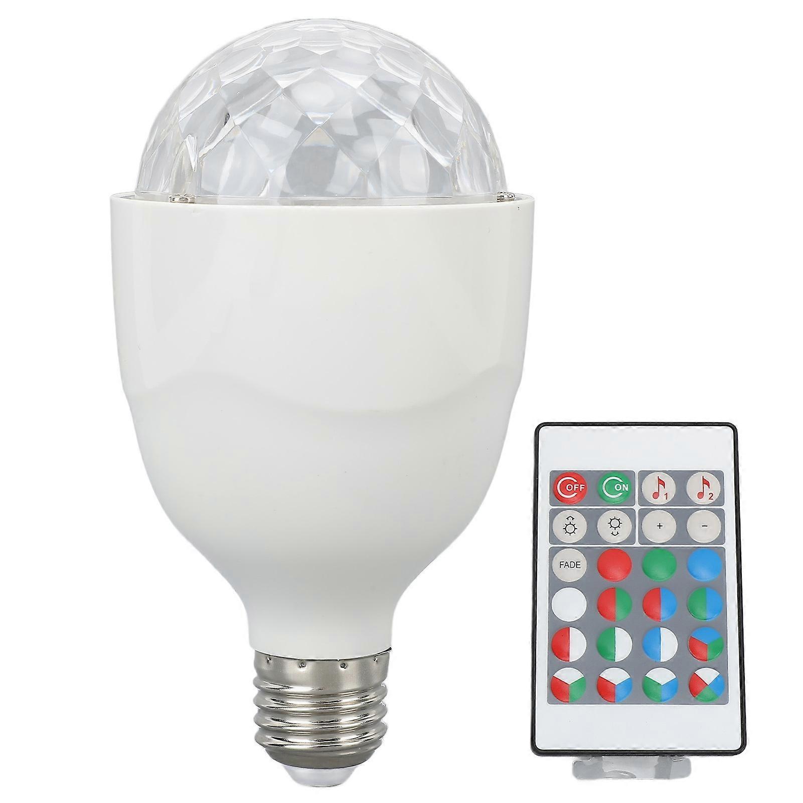 E27 Disco Ball Light Bulb, Remote Control Sound Activated RGB LED Strobe Light Bulb for Party Wedding Bar