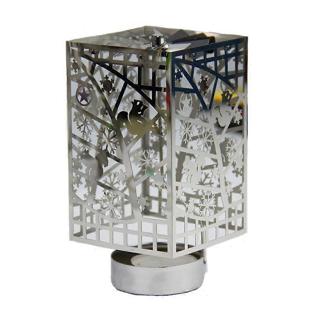 for Creative Square Romantic Candlestick Elegant Desktop Candle Holder Ornaments  Silver