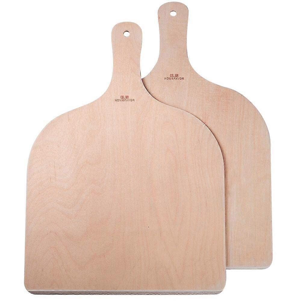 2-Piece Wood Pizza Peel Set for Oven and Grill Use, Durable Natural Wooden Pizza Paddle with Handle, 12x14 Inch